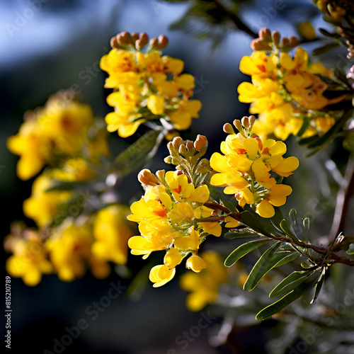 acacia flowers landscape closeup 