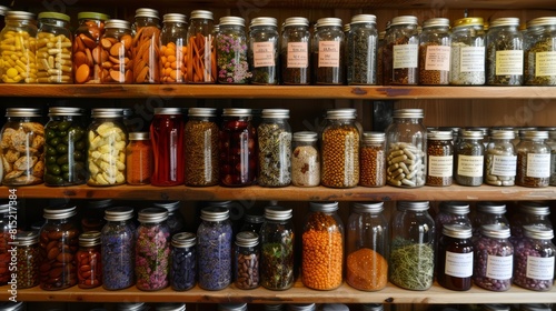 variety of herbal supplements and natural remedies on a shelf