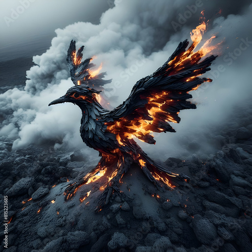 Fénix o pájaro de fuego y ceniza