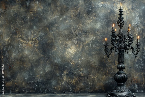Ornate Candelabra in Front of Dark Background