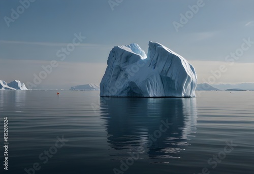 iceberg shaped like a heart in a calm sea, generative AI