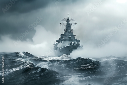 warship on the sea, battle ship