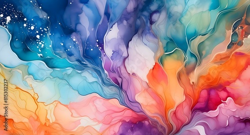 abstract watercolor texture with vibrant colors blending organically
