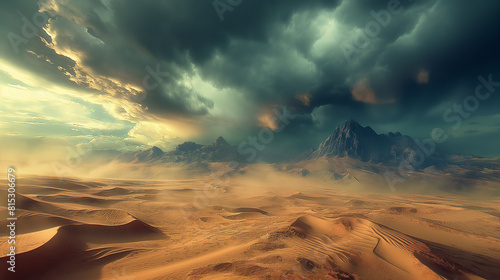 Dramatic cloud in the desert