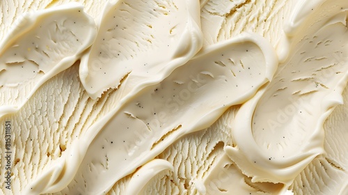 Vanilla flavor gelato - full frame background banner detail. Close up of a beige surface texture of vanilla Ice cream.