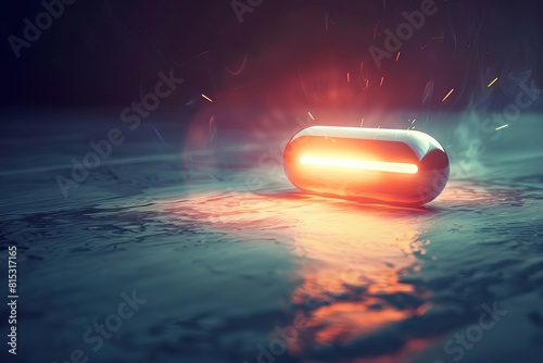 glowing truth pill hovering in mysterious void surreal concept of honesty and enlightenment