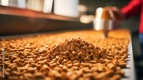 Factory of dog and cat feed dry food production pelleted animal feed, Pet food industry