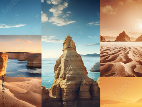 sunset over the desert desert, rock, landscape, utah, monument valley, monument, sky, nature, travel, valley, sandstone, usa,Ai generated 