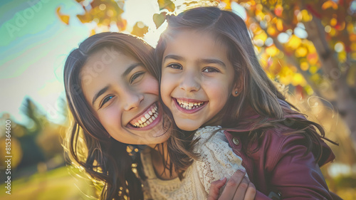 picture of smiling daughters,generative ai