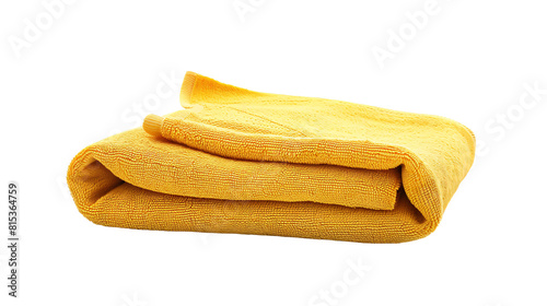 Yellow beach towel isolated on transparent background