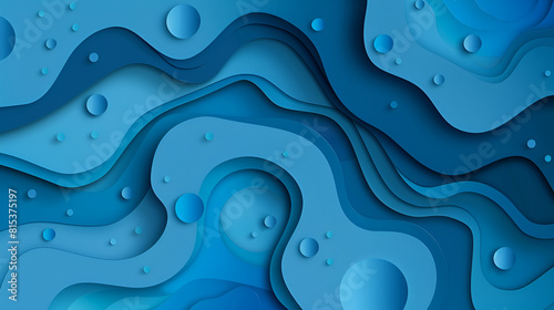 oil with bubbles on dark blue background. Abstract space background. Soft selective focus. macro of oil drops on water surface. copy space. air bubbles in water, gorizontal format, social media ready 