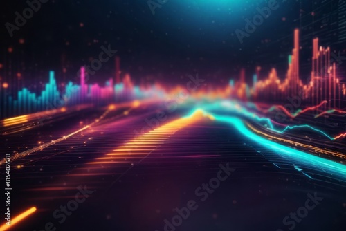 Arrow graph futuristic background with digital transition describing big data and economic growth