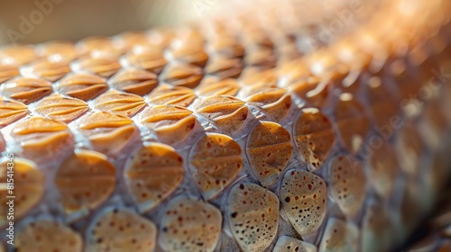 Amazing closeup of a snake's skin, showing the intricate details of the scales.