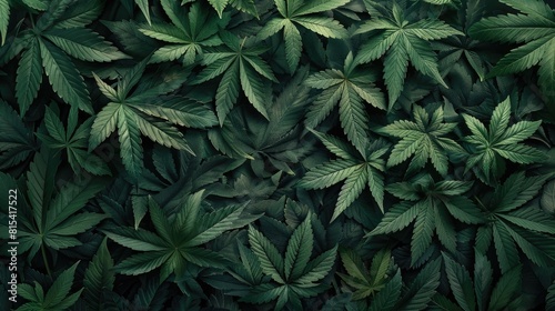 Cannabis texture marijuana leaf pile background
