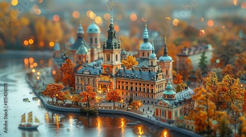 tilt-shift effect The City Hall, with its iconic tower, hosts the Nobel Prize banquet and offers panoramic city views.