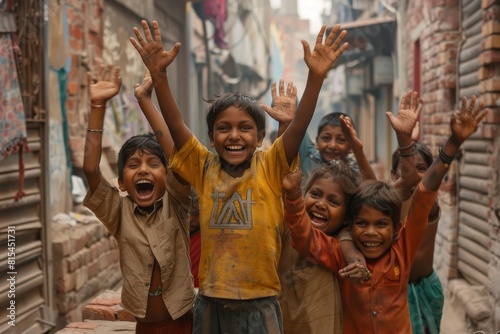 Indian kids in the street of Varanasi, Uttar Pradesh, India