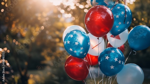 Patriotic balloons with stars and stripes