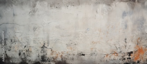 The scratched aged cement wall serves as an abstract grunge background with ample copy space