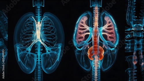 X-ray picture of organs in the human body 