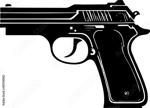 Gun or pistol icon isolated on white background 