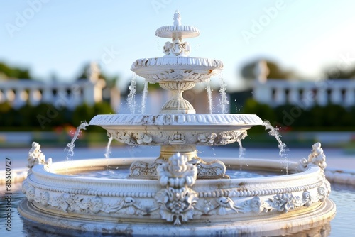 A large fountain with water shooting out of it