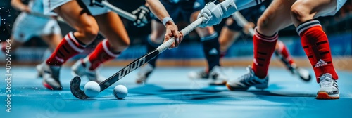 Precision stickwork in field hockey skillful ball control, olympic games concept