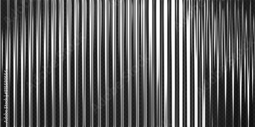 3d transparent ribbed glass background with refraction effect. Reeded glass with black and white gradient. Render of corrugated wall with overlay reflection light on dark. 3d vector background
