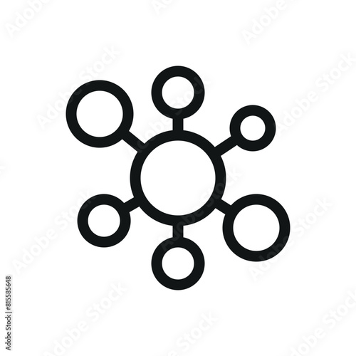 Molecular structure isolated icon, molecule vector symbol with editable stroke