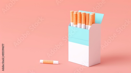 3D rendering of a cigarette box