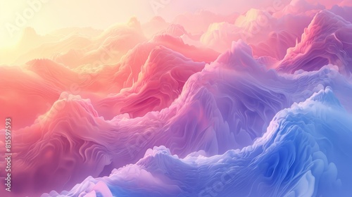 The image is a depiction of a turbulent sea in a vibrant color palette