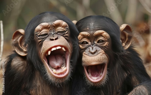 Chimpanzees Having Fun Together