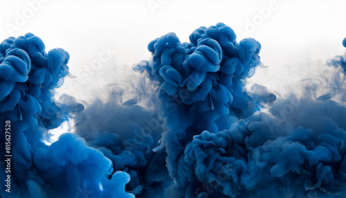 A blue smoke explosion border isolated on transparent background,PNG blue smoke