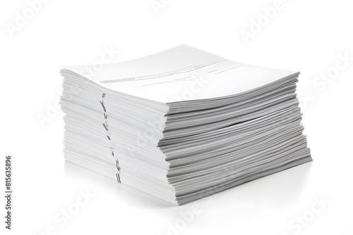 Bank statements papers isolated on white background 