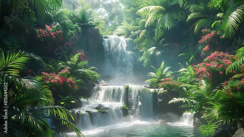 Immerse yourself in the lush foliage of a tropical rainforest, where vibrant flora and fauna thrive amidst a symphony of color and sound, captured in stunning 8K realism.
