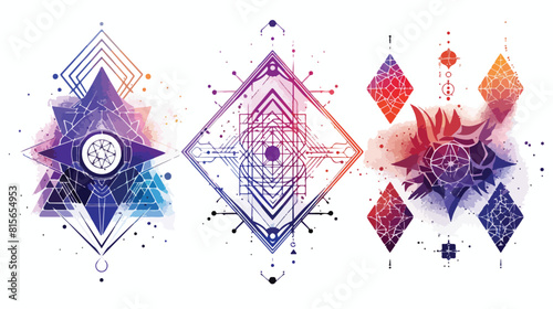 Sacred geometry symbols Four. Four office hipster abstract