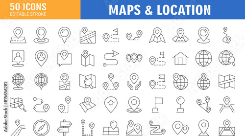 Location pin icon. Map pin place marker. Location icon. Map marker pointer icon set. GPS location symbol collection.