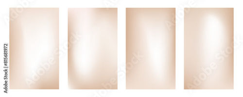 Set of nude, beige color soft gradient. Simple gradient neutral color background collection