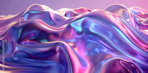 Purple wavy iridescent holographic abstract background