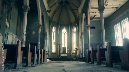 hall of the abandoned church : Generative AI