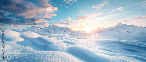 Premium nature shot, prime lens, wide, contemporary, current, very modern background, wallpaper, texture, backdrop of huge snowy mountain environment, isolated. Sunny, bright, clear blue sky, range