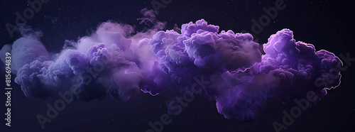 purple smoke cloud on black background, banner design, dark background, cinematic lighting, volumetric light, octane render, photorealistic, high resolution