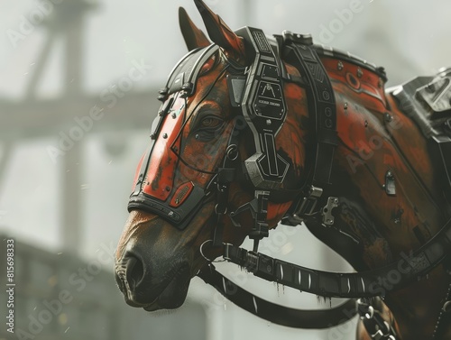 A closeup of a horse