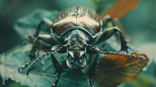 Beetle close-up macro entomology showcase mockup insect design