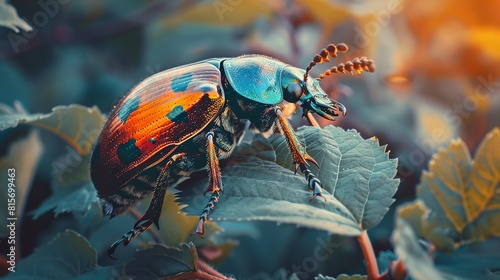 Beetle closup dark entomology mockup for bug and insect showcase