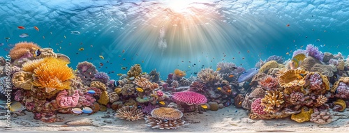 Podwodna Scena Z Rafą I Tropikalną Ryba