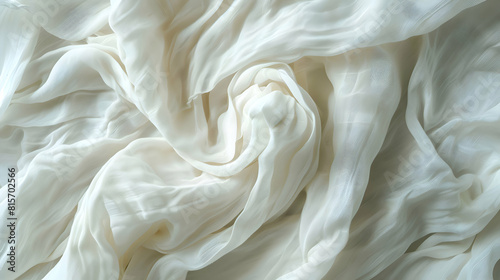 crumpled white cotton fabric texture blanket background.generative ai