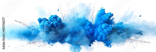 blue color explosion on white background, photo realistic, cinematic, high resolution, hyper detailed, unreal engine