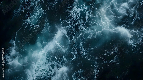 Aerial View of Rough Sea Waves.Generative Ai 