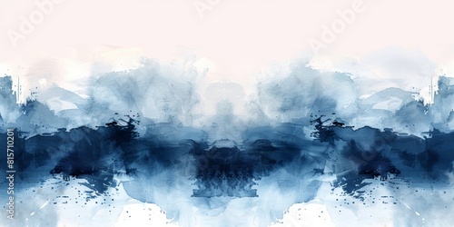Soft watercolor strokes in pale and navy blues, creating a tranquil and harmonious abstract background