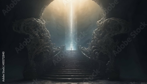 An ethereal staircase ascending to the gates of et